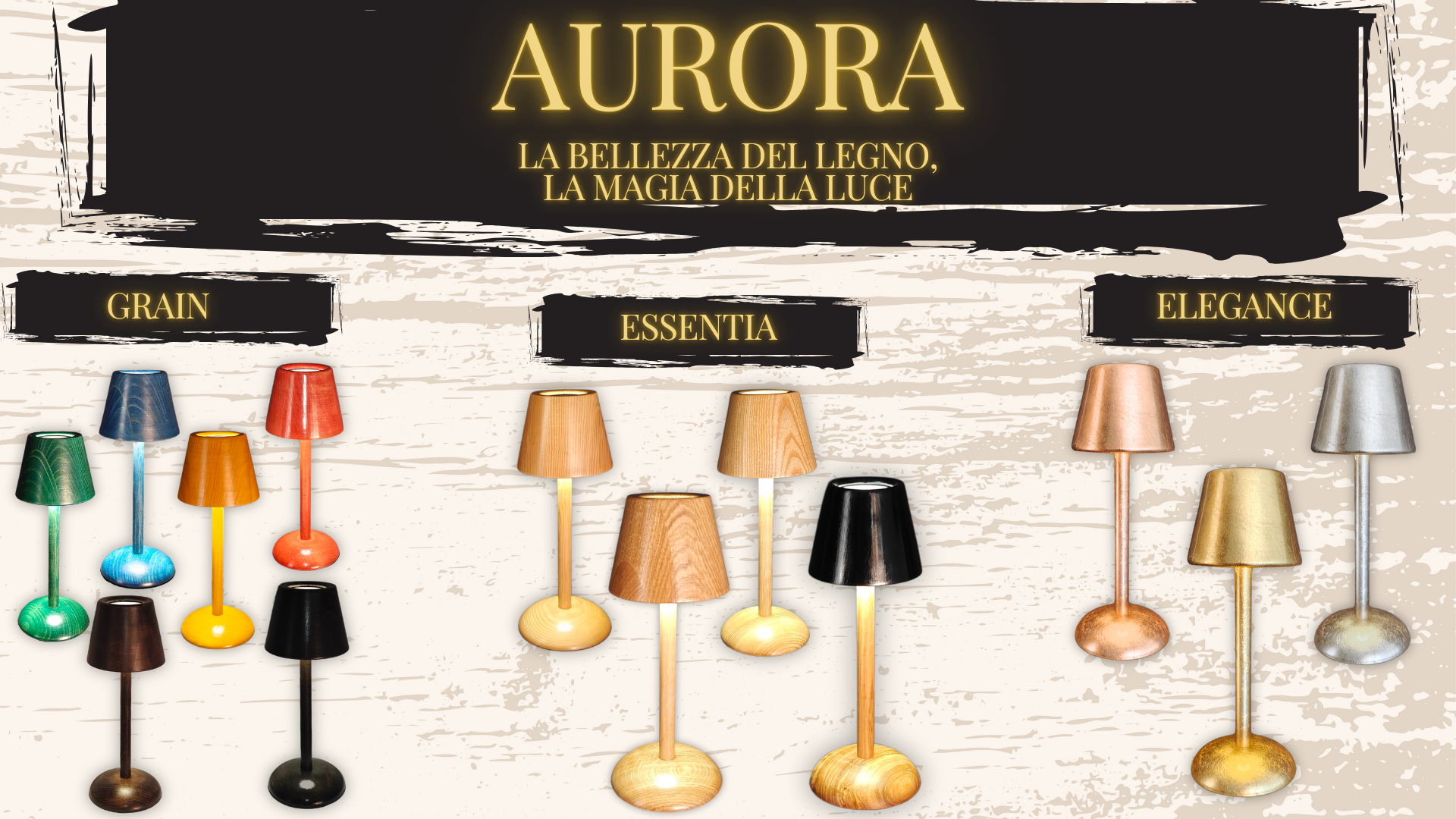 Copertina della collezione Aurora – Linee Essentia, Grain ed Elegance